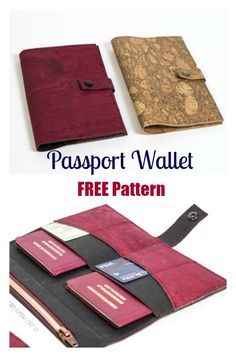 FREE sewing pattern for a handy passport wallet! Diy Bag Organiser, Wallet Pattern Free, Tshirt Upcycle, Sew Bag, Wallet Sewing Pattern, Sew Wallet, Trendy Sewing Patterns, Bags Sewing, Diy Sac