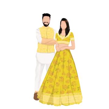 indian wedding couple,haldi couple,haldi attire,wedding dress,bride,traditional wedding,wedding illustration,wedding,marriage,bride and groom,wedding inspiration,indian weddings,indian wedding goals,haldi ceremony,haldi function,indian,lehenga,indian wedding,traditional,groom,haldi,indian bride,indian couple,wedding couple,couple,ethnic,cartoon bride and groom,hindu marriage,yellow lehenga,haldi ceremony girl,wedding outfit groom and bride,wedding outfit,haldi outfits,yellow dress,lehenga and jewellery,women in sari,bridal attire,decoration,couple pose,traditional indian dress Couple In Indian Outfit, Haldi Ceremony Caricature, Haldi Caricature Couple, Haldi Bride And Groom, Haldi Couple Illustration, Hindu Wedding Couple Cartoon, Indian Wedding Couple Illustration, Haldi Caricature, Lehenga Haldi