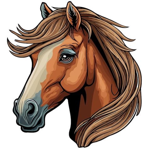 Horse Head Drawing, Horse Vector, Horse Graphic, Nurse Art, Horse Animal, Horse Face, Animal Head, Pinturas Disney, Unique Sticker