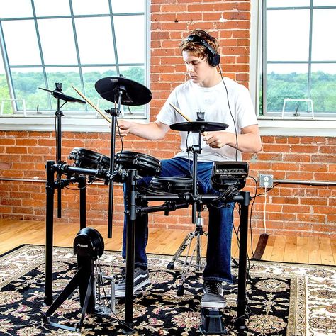 Alesis Drums Nitro Mesh Kit - Electric Drum Set with USB MIDI Connectivity, Drum Pads, Kick Pedal and Rubber Kick Drum, 40 Kits and 385 Sounds Alesis Drums, Electric Drum Set, Cable Drum, Tom Drum, Guitar Fretboard, Drum Pad, Drum Heads, Drum Sticks, Drum Lessons