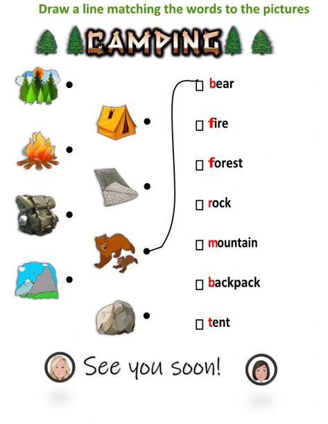 camping online worksheet for 4 Camping Worksheets, Preschool Curriculum Themes, Curriculum Themes, Worksheets For Preschoolers, Camping With Toddlers, Lesson Plans For Toddlers, Printable Lesson Plans, Preschool Projects, Preschool Lesson Plans