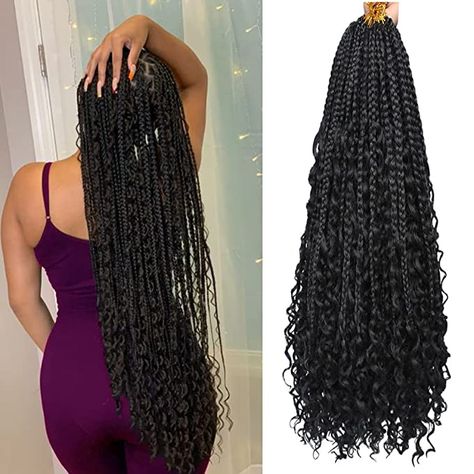 Bohemian Crochet Hair, Goddess Box Braids Crochet Hair, Boho Box Braids, Box Braids Crochet, Goddess Box Braids, Hippie Braids, Afro Twist, Crochet Box Braids, Crochet Hair Extensions