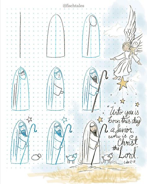 December Drawings, Hymnal Art, Illuminated Bible, Advent Ornaments, Nativity Craft, Draw Tutorial, Bible Drawing, Farmhouse Books, Christian Activities