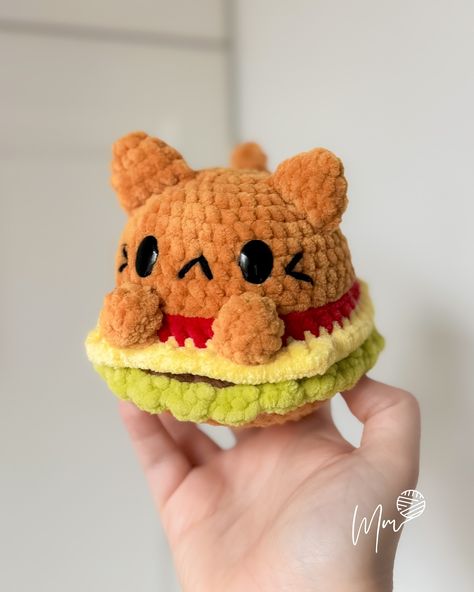 A little fluff, a little cheese. . . and a whole lot of cuteness. 🧀 🐾 🍔 Pattern by me, unreleased. #catburger #cheeseburgercat #burgercat #crocheters #amigurumi #crochetersofinstagram Cheese Crochet, Get It Together, Mac And Cheese, Cheeseburger, Crochet Ideas, Free Crochet Pattern, Free Crochet, Crochet Projects, Free Pattern