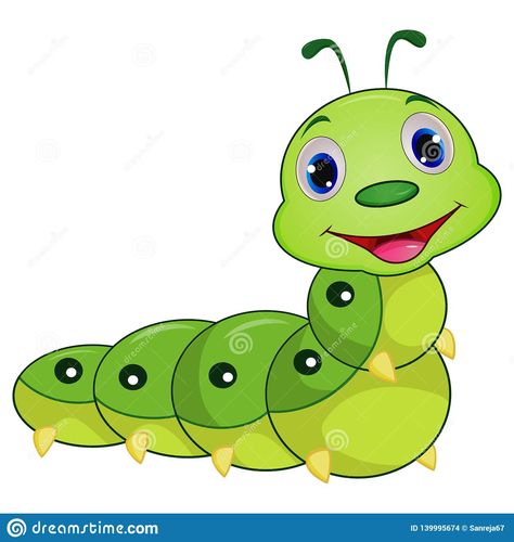 Illustration about Illustration of Cute caterpillar cartoon. Illustration of little, concept, happy - 139995674 Caterpillar Cartoon, Cartoon Caterpillar, Caterpillar Pictures, Cute Caterpillar, School Art Activities, School Kids Crafts, Applique Templates, Easy Drawings For Kids, Rock Painting Patterns