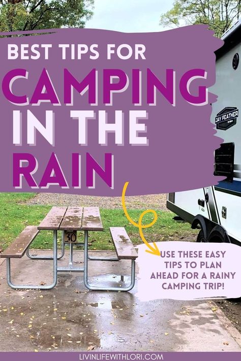 Camping Rain Hacks, Rain Activities, Rainy Camping, Things To Do Camping, Cabin Activities, Hiking Hacks, Rv Camping Trips, Camping With Toddlers, Tent Camping Hacks