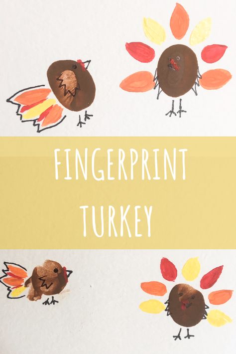 Turkey Art Projects, L Craft, Infant Crafts, Books For Preschoolers, Fall Sensory Bin, Fingerprint Crafts, Childhood Art, Turkey Art, Fingerprint Art