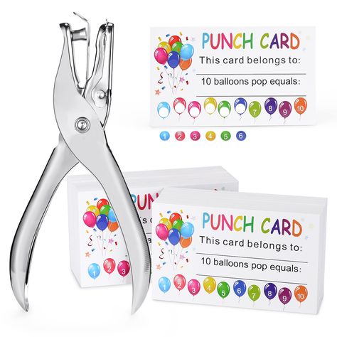 PRICES MAY VARY. [Versatile Uses]-Teachers can use the punch cards as motivation for students to earn different classroom incentives. Parents can use as a reward for doing chores or good behaviors.Business can use the punch card as a customer loyalty card. [Funny Way]-It is an effective and enjoyable method to inspire and reward children with the punch cards for kids. Every time they reach a goal or complete a task, they can punch one balloon on the punch card. After punching all 10 balloons, it Customer Loyalty Cards, Work Games, Classroom Incentives, Pto Ideas, Staff Morale, Home Classroom, One Balloon, Cards For Kids, Classroom Behavior