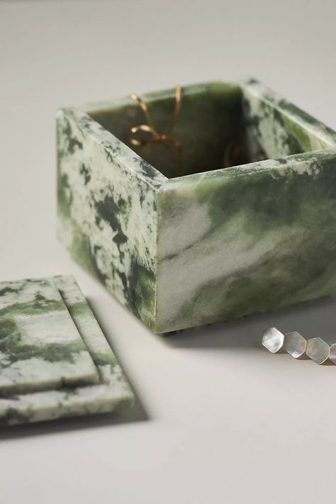 Marble Jewelry Box | Anthropologie (US) Core Decor, Cottage Core Decor, Marble Jewelry, Earth Gift, Stone Accessories, Marble Decor, Jw Marriott, Candles For Sale, The Marble