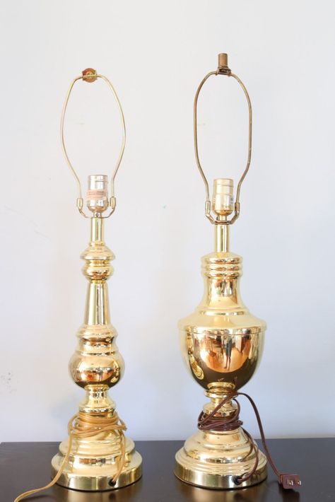 Refinished Table Lamp {Before+After} - This Mamas Dance Spray Paint Lamps, Refinished Table, Brass Objects, Brass Lamps, Games Table, Lamp Makeover, Fusion Paint, Paint Brass, Plain Curtains