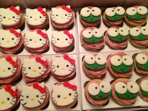 Hello kitty and kero keroppi cupcakes Keroppi Cupcake, Cupcake, Hello Kitty, Kitty, Baking