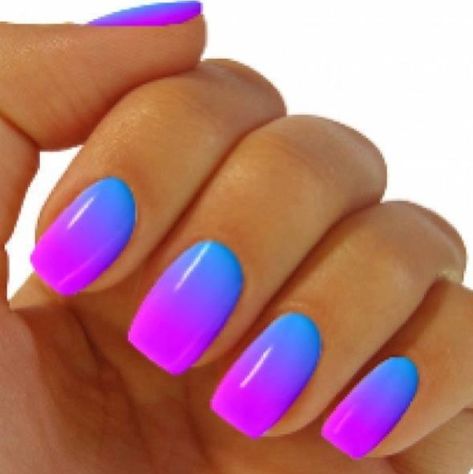 Blue and pink cute and awesome tori wants them like that Dominican Nails, Ombre Nail Design, Blue Ombre Nails, Ombre Nail Art Designs, Gel French Manicure, Unghie Sfumate, Her Nails, Nail Art Ombre, Blue Nail Designs