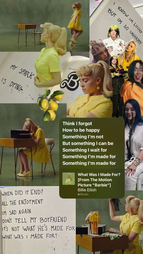 Billie what was i made for wallpaper⭐️🍂 #billieeilish #billie #billieellish #billieaesthetic #barbie #whatwasimadefor #billieeilishiloveyou #billieeilishlyrics Music Poster Ideas, For Wallpaper, Wallpaper App, Live Photo, Lyric Quotes, Live Love, Create Collage, Cute Cartoon Wallpapers, Wallpaper Aesthetic