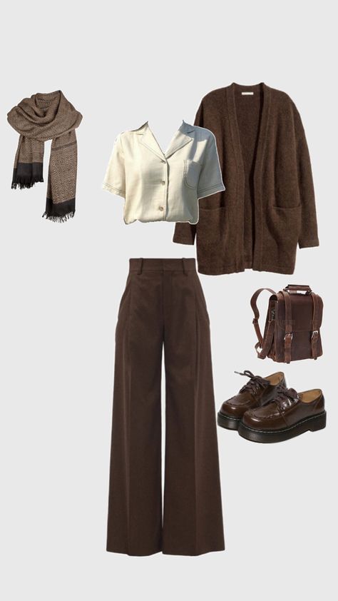 Edgy Work Outfits, Brown Pants Outfit, Modesty Outfits, Downtown Outfits, Outfit Layout, Outfit Inspo Casual, Casual Day Outfits, Brown Outfit, Stylish Work Outfits