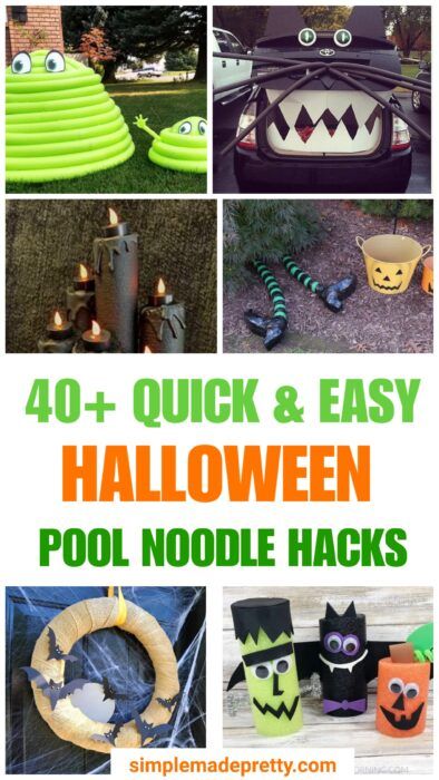 Grinch Pool Noodle Candle, Pool Noodle Hacks For Garden, How To Make Halloween Candles From Pool Noodles, What To Do With Pool Noodles Ideas, Halloween Pool Decorating Ideas, Pool Noodle Ideas For Halloween, Pool Noodles Decorations, Pool Noodle Yard Decor, White Pool Noodle Crafts