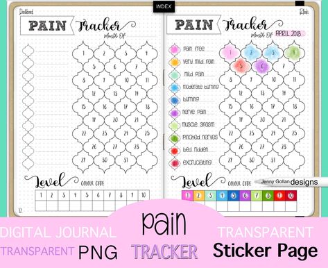 Year Tracker, Pain Tracker, Sticker Page, Basic Planner, Medical Binder, Planner Apps, Journal Therapy, Bullet Planner, Journal Sticker