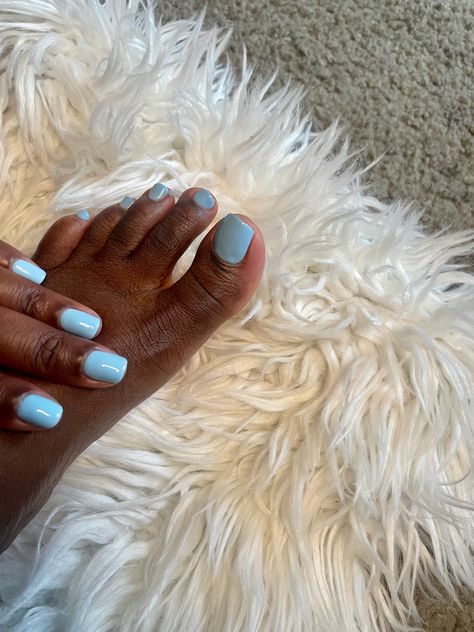 Blue Nail Designs On Black Women, Black And Blue Pedicure, Blue Mani Pedi, Blue Nails Black Women, Bright Blue Pedicure, Blue Toe Nails, Summery Nails, Long Square Acrylic Nails, Chic Nails