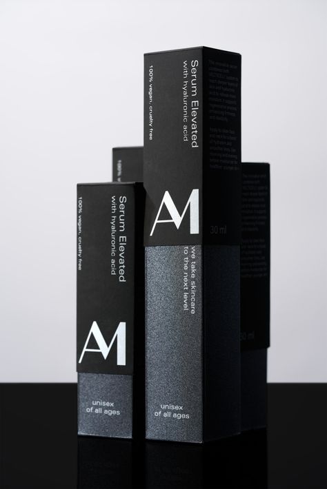 AM Elevated Serum Is A Sleek, Unisex Addition To Your Skincare Routine | Dieline - Design, Branding & Packaging Inspiration Mens Skincare Packaging, Medical Packaging, Luxurious Skincare, Jewelry Lifestyle, Customized Packaging, Skincare Packaging, Binder Design, Creative Package Design, Creative Package