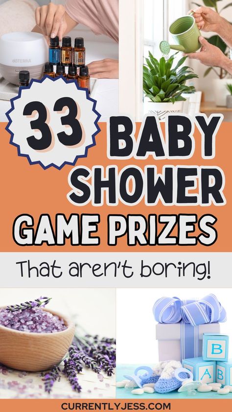 Spice up your baby shower with our top-notch game prize ideas! From gifts for pampering to practical household products, discover 33 unique baby shower game prizes that promise to add charm and joy to your celebration. I promise these are not boring or cheesy baby shower game prizes! Baby Shower Game Prize Ideas, Game Prize Ideas, Baby Shower Prize, Shower Game Prizes, Moon Baby Shower Theme, Baby Shower Game Gifts, Prize Ideas, Baby Shower Game Prizes