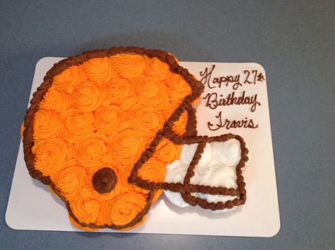 Cleveland Browns cupcake cake Cleveland Browns Birthday Party, Cleveland Browns Cupcakes, Football Jersey Cupcake Cake, Cleveland Browns Crochet Hat, Cleveland Browns Gifts, Football Cupcakes, Browns Football, Football Birthday, Cupcake Decorating