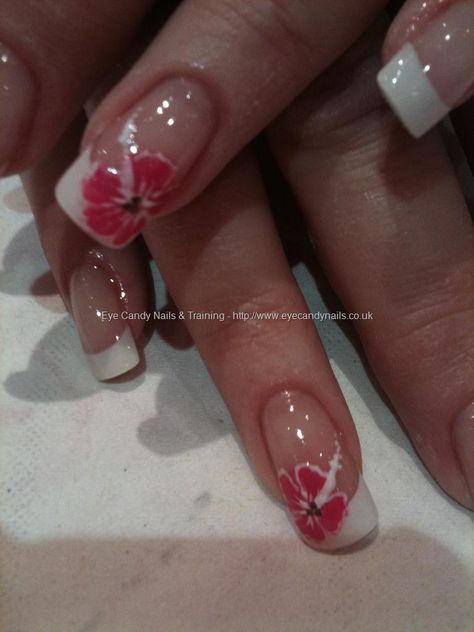 Hibiscus nails Hibiscus Nail Art, Nails Training, Fairy Nails, Candy Nails, Pink Hibiscus, Get Nails, Hibiscus Flower, Dream Nails, Cute Nail Designs