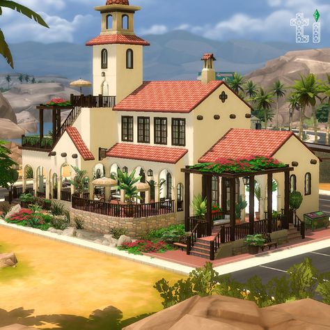 Rattlesnake Juice Restaurant, mediterranean style Town of Oasis Springs. Plot size: 30x20. Includes CC. Download link in biо. 🍒My ID in the game: TapeiGuanas #thesims4 #ts4 #ts4cc #ts4mm #ts4lots #ts4interiors #ts4build #sims4 #sims4interior #sims4build #sims4lot Sims 4 Mediterranean House, Sims 4 Vacation Lots, Sims Oasis Springs, Sims 4 Oasis Springs Restaurant, Sims4 Oasis Springs House, Sims 4 Oasis Springs Build, Sims 4 Oasis Springs, Ts4 Oasis Springs House, Oasis Springs