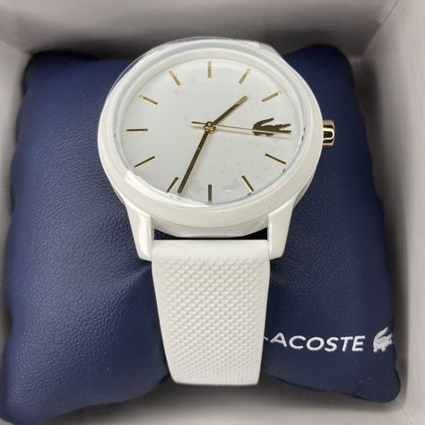 Lacoste White Silicone Watch With Golden Details Ref 2001063 Lacoste Watch Women, Lacoste Watch, Cute Sleepwear, Lacoste Women, Watch Women, Womens Watches, Dubai, Angel, Wallpapers