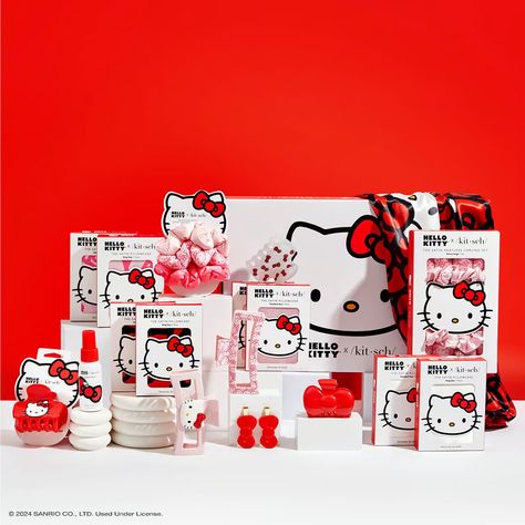 Hello Kitty x Kitsch Collector's Bundle – KITSCH Styling Essentials, Hello Kitty Cartoon, Satin Pillowcase, Hair Essentials, Hello Kitty Items, Hello Kitty Collection, Birthday List, Summer Hair, Aesthetic Summer