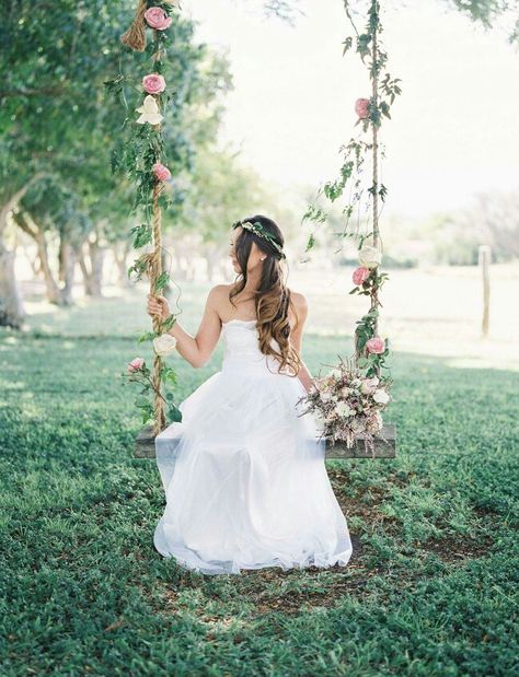 Can make a cute swing for photo ops Romantic Wedding Receptions, Have Inspiration, Hawaiian Wedding, Whimsical Wedding, Green Wedding Shoes, Ranch Wedding, Romantic Weddings, Green Wedding, Backyard Wedding