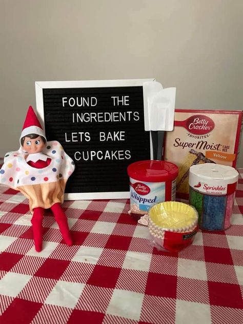 Elf On Shelf Cupcakes, Elf On The Shelf Cake, Elf On Shelf, Yellow Cupcakes, Elf Activities, Holiday Magic, Shelf Ideas, On The Shelf, Tis The Season