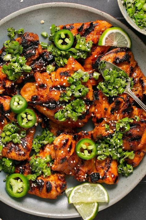 Korean Gochujang Chicken | Every Last Bite Korean Gochujang Chicken, Cilantro Chimichurri, Gochujang Recipe, Gochujang Chicken, Everyday Dinners, Chimichurri Recipe, Gochujang Sauce, Paleo Dishes, Korean Chicken