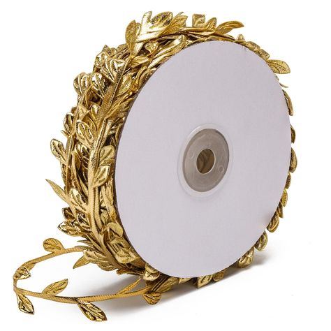 PRICES MAY VARY. Double sides gold leaf ribbon is about 32.8 yard/30 meters,can meet your daily use. Each leaf approximately measures 0.7" length. Our gold fabric leaf ribbon has clear veins to achieve a realistic effect, both sides are gold. Gold wrapping ribbons are ideal for DIY crafts, cardmaking, gift wrapping,wreath garland making,home decorations. Gold leaf ribbon are perfect for birthdays, baby showers, Halloween, Christmas, Greek party, bridal shower and fall wedding. Item Specification Gold Bay Leaf Wreath, Gold Ribbon Wreath, Greek Party Decorations, Greek Party Theme, Leaf Ribbon, How To Make Garland, Greek Decor, Printer Ribbons, Greek Gifts