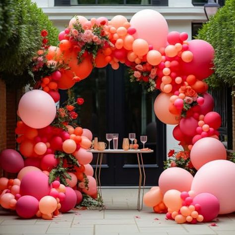 Flamingo Party Decorations, Flamingo Party Decor, Balloons Arch, Balloon Chain, 70th Birthday Parties, Flamingo Party, Tropical Party, Red Balloon, Arch Kit