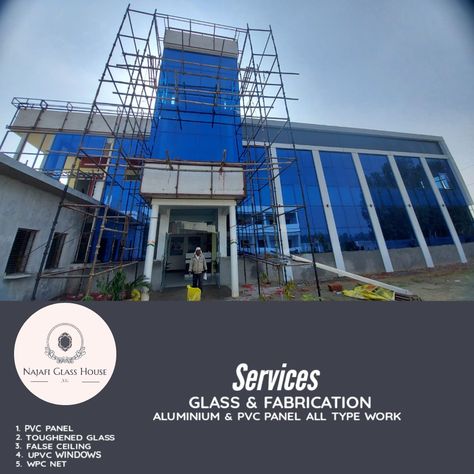 Najafiglasshouse Upvc Windows, Pvc Panels, Aluminium Windows, Glass Work, House Elevation, False Ceiling, Glass House, Door Design, Windows And Doors