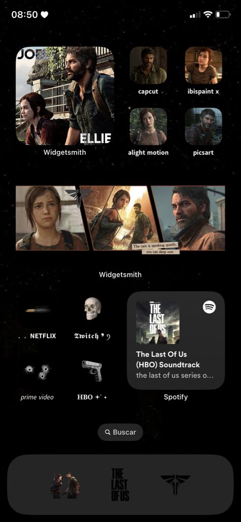 Last If Us Wallpaper, The Last Of Us Ios 16 Wallpaper, The Last Of Us Phone Layout, Tlou Widget Ideas, The Last Of Us Themed Phone, Ellie Williams Homescreen, Tlou Ios Layout, Tlou Phone Layout, Tlou Home Screen