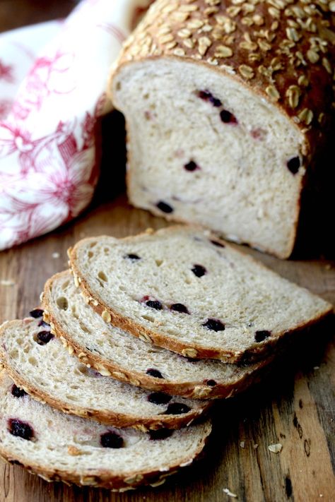 Oatmeal Blueberry Bread Cranberry Yeast Bread, Cranberry Nut Bread Recipe, Cranberry Nut Bread, Oatmeal Blueberry, Walnut Bread Recipe, Recipe Sandwich, Cranberry Walnut Bread, Nut Bread Recipe, Sourdough Bread Sandwiches