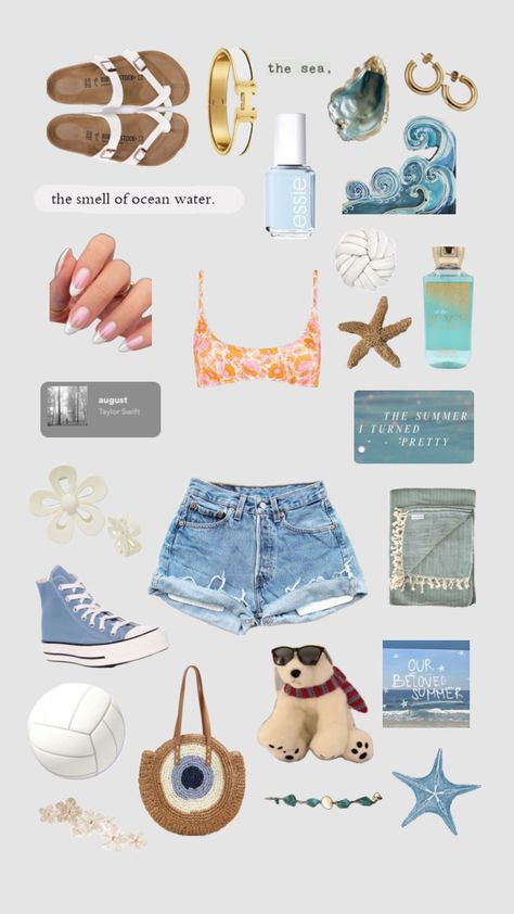 #tsitp #vibes #aesthetic #outfitinspo #vibes #shuffle #blue #beach #summer Tsitp Outfits, Tsitp Aesthetic, Summer Bag Essentials, Connie Fisher, August Taylor, Spring Break Outfit, Summer Goals, Granola Girl, Blue Beach