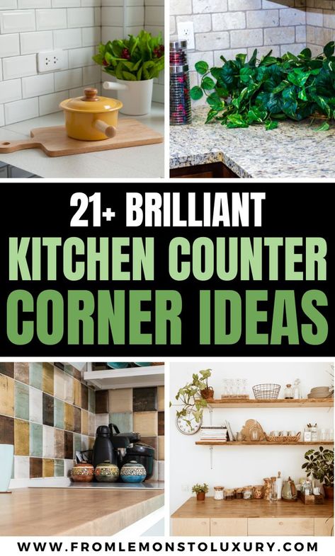 Kitchen Counter Corner Ideas Counter Corner Ideas, Corner Ideas Kitchen, Counter Corner Decor, Coffee Bar Ideas Kitchen Counter Corner, Coffee Bar Countertop Ideas, Kitchen Counter Corner Decor Ideas, Kitchen Counter Corner Decor, Kitchen Counter Corner, Kitchen Counter Ideas