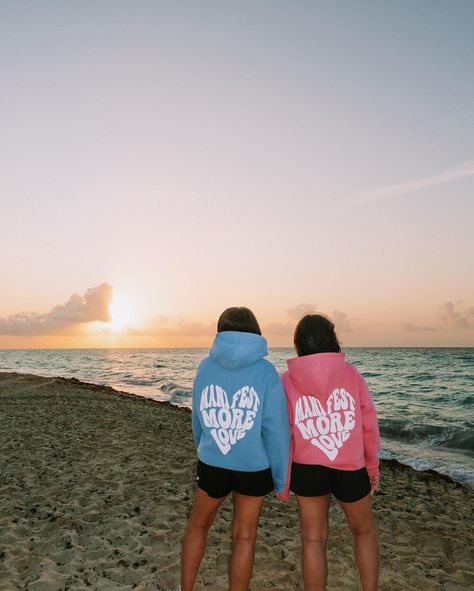 Blue oversized hoodie, pink oversized hoodie, beach aesthetic, sunrise beach, sunset beach, girlhood Aesthetic Hoodie Pictures, Blue Oversized Hoodie, Pink Oversized Hoodie, Aesthetic Sunrise, Aesthetic Hoodies, Beach Sweatshirt, Matching Hoodies, Aesthetic Hoodie, Matching Sweatshirts