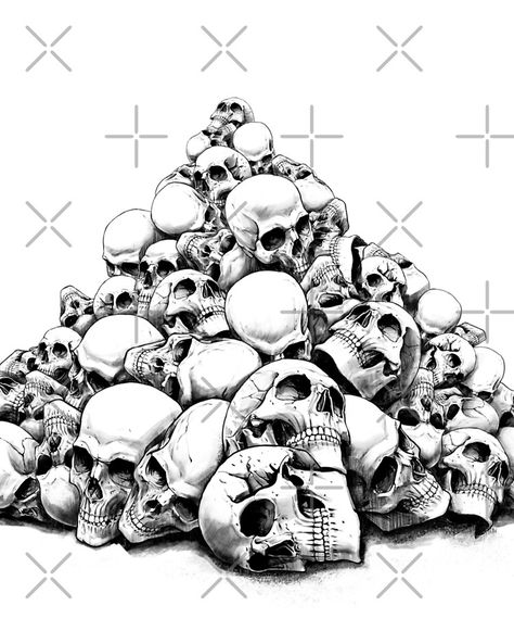 Pile Of Skulls Tattoo, Traditional Chicano Tattoos, Pile Of Skulls, Lettrage Chicano, Skulls Tattoo, Art Chicano, Skull Sketch, Skull Art Drawing, Skulls Drawing