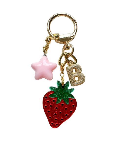 Strawberry Girl Keychain Xmas Gift For Friends, Pink Girly Gifts, Trendy Accessories 2024, Backpack Keychains Aesthetic, Cute Car Keys Keychains Ideas, Victoria Secret Keychain, Key Chains Aesthetic, Car Keys Keychain Ideas, Y2k Gifts