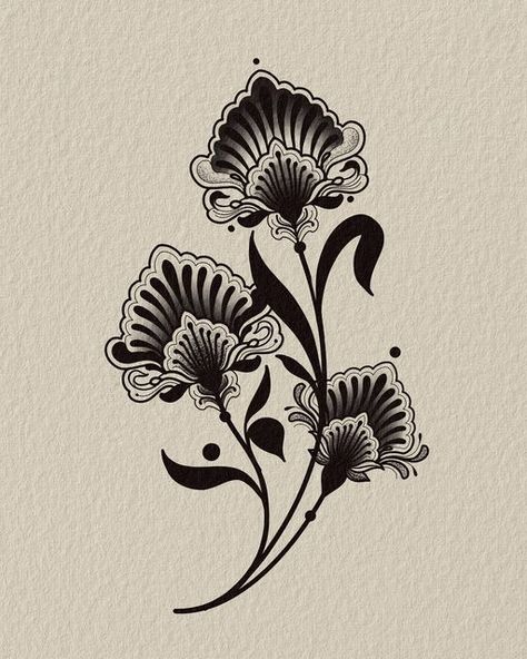 Tato Tradisional, Art Deco Tattoo, Art Nouveau Tattoo, Nouveau Tattoo, Traditional Tattoo Flowers, Muster Tattoos, Tattoo Portfolio, Simplistic Tattoos, Mandala Tattoo