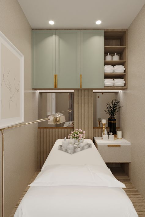 Aesthetics Salon Interior Design, Skin And Hair Clinic Interior Design, Beauty Clinic Decoration, Beauty Salon Room Decor, Beauty Studio Decor Interior Design, Small Med Spa Design, Beautician Aesthetic Salon, Facial Salon Interior Design, Massage Salon Interior