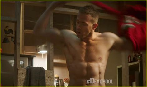 Ryan Reynolds Is Shirtless & Ripped in New 'Deadpool' Spot! Ryan Reynolds Abs, Ryan Reynolds Shirtless, Thursday Workout, Ryan Reynolds Deadpool, Ab Circuit, Deadpool Movie, New Television, Ww 1, Upcoming Films