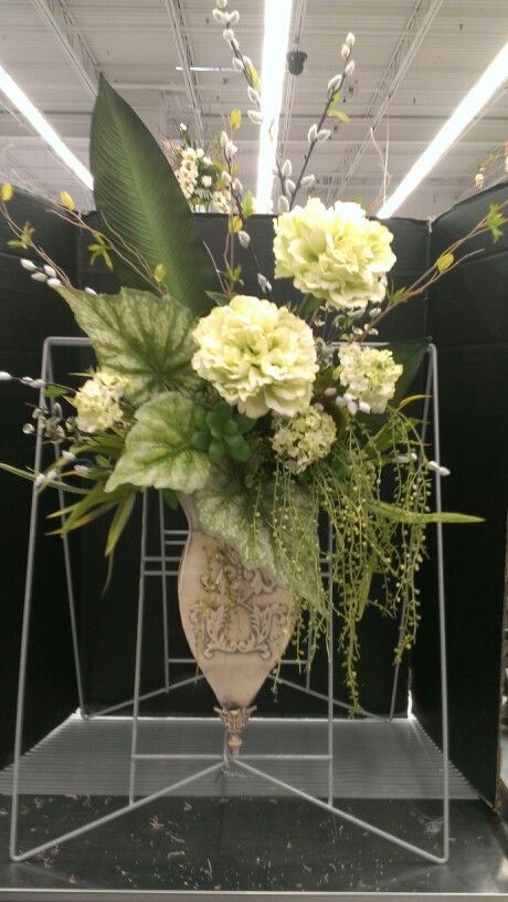 Tall Flower Arrangements, Basket Flower Arrangements, Foliage Arrangements, Large Floral Arrangements, Altar Flowers, Large Flower Arrangements, Flower Arrangement Designs, Church Flower Arrangements, Artificial Floral Arrangements