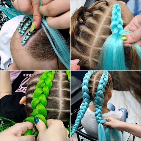 Learn how to braid hair like a pro! | braid | Learn how to braid hair like a pro! | By Lilyon DIY Braids With Fake Hair, Fake Hair Braids, How To Braid Hair, Braid Hairstyles For Kids, New Braided Hairstyles, Soccer Hair, How To Braid, Softball Hairstyles, Hair Extensions For Short Hair