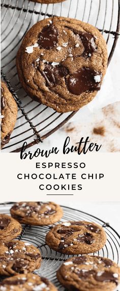 Espresso Chocolate Chip Cookies, Coffee Cookies Recipe, Large Cookies, Chocolate Chips Cookies, Broma Bakery, Espresso Cookie, Cookies Easy, Coffee Cookies, Easy Coffee