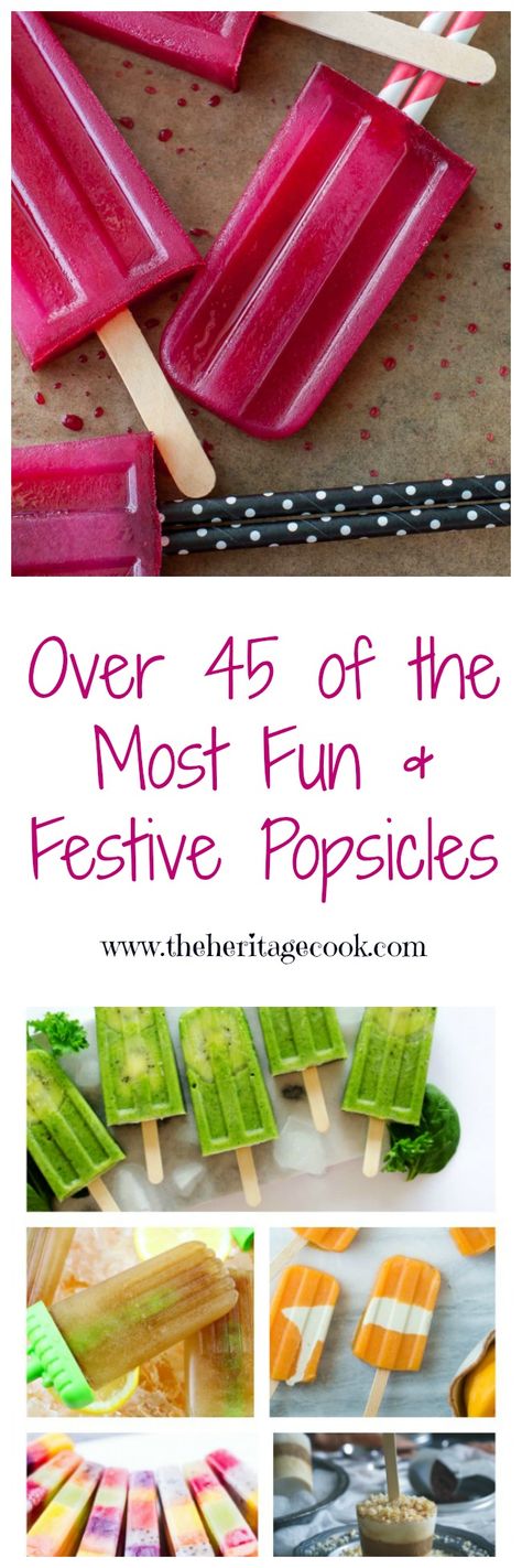 It's Popsicle Time!! Today we have 48 of the most fun and festive popsicle recipes on the Web. Luscious and mouthwatering, they are just the thing to cool us down on these hot summer days. Whip some up and thrill the kids (of any age) in your life! #FrozenTreats #GlutenFree Thanks so much for sharing and visiting #TheHeritageCook! Popsicle Recipes, Gluten Free Treats, Frozen Treats, Carb Recipes, The Thing, Popsicles, The Kids, Hot Summer, Summer Days