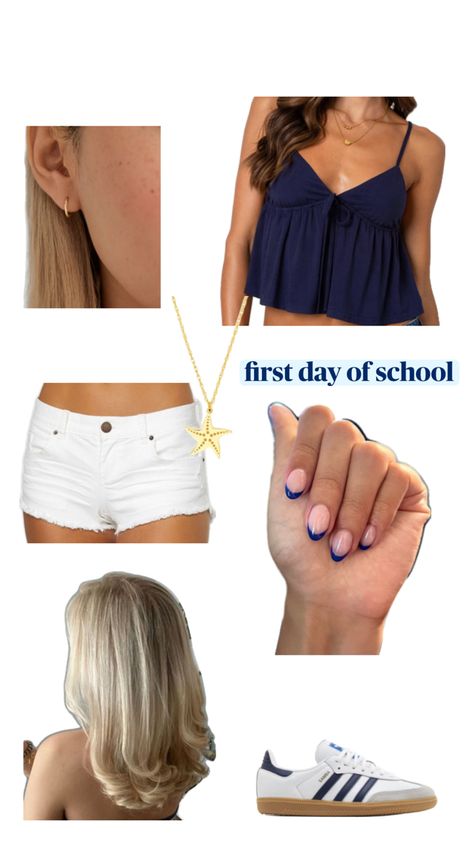 top: edikted, shorts: oneil, shoes: adidas, accessories: amazon First Day Of School Outfits, School Ootd, Ootd School, First Day Of School Outfit, School Fits, Shoes Adidas, Preppy Outfits, Outfits Ideas, First Day Of School