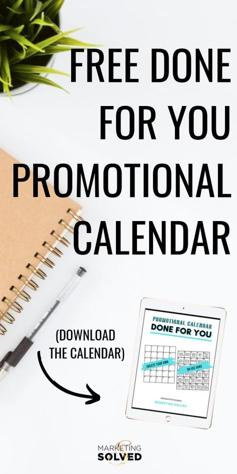 Promote your business daily with this free done for your promotional calendar. Use this for your small business, social media promotions, or any promotions you run over the holidays. It's free. Money Making Websites, Promotional Calendar, Marketing Solved, Business Social Media, Small Business Social Media, Social Media Promotion, Marketing Advice, Work Smarter, Promote Your Business